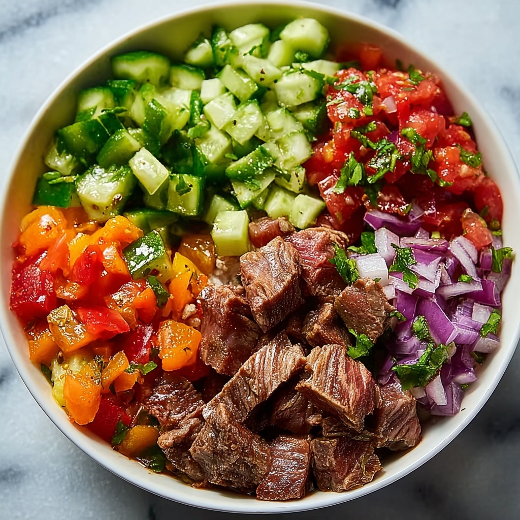 Beef Bowl with Veggies and Pico de Gallo Recipe - Recipe Image