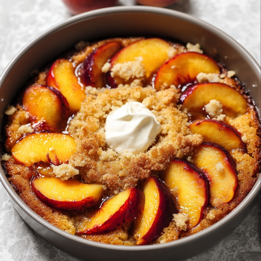 Peach Cobbler Upside Down Cake Recipe - Recipe Image