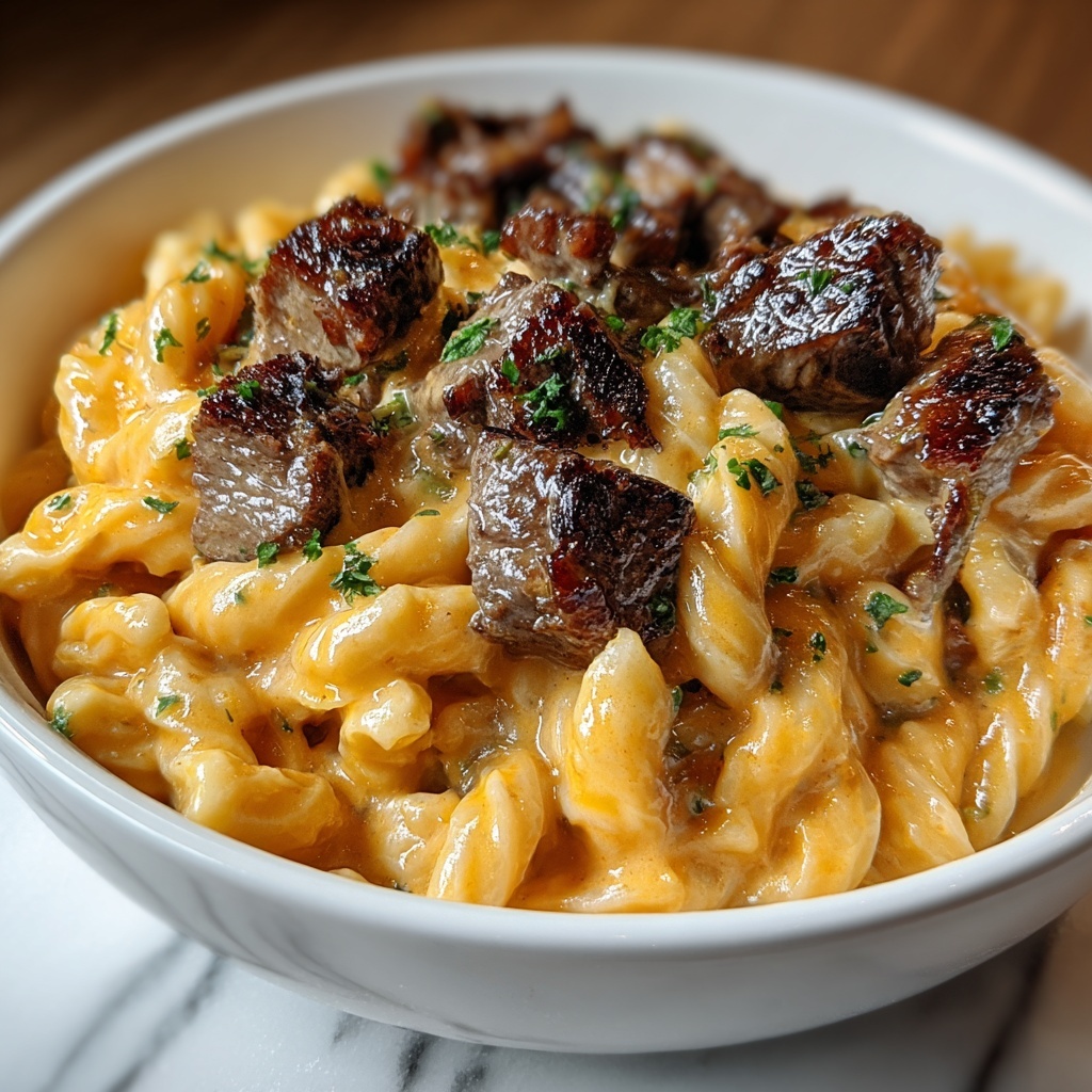 Creamy Honey Buffalo Steak Pasta Bake Recipe - Recipe Image
