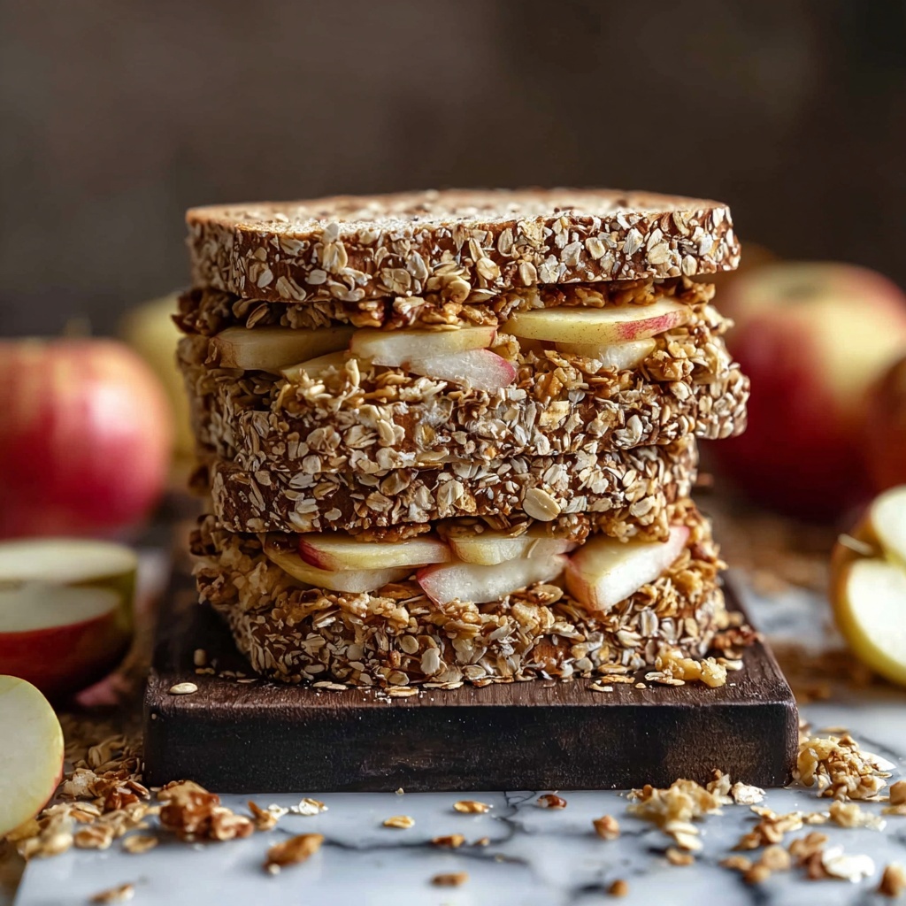 Peanut Butter Apple Sandwiches with Granola Recipe - Recipe Image