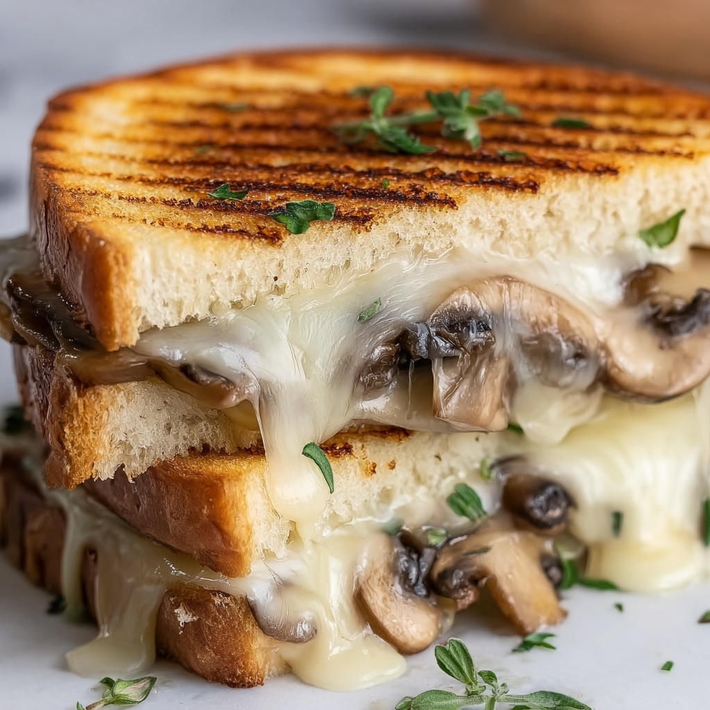Cheesy Mushroom Melt Sandwich Recipe - Recipe Image
