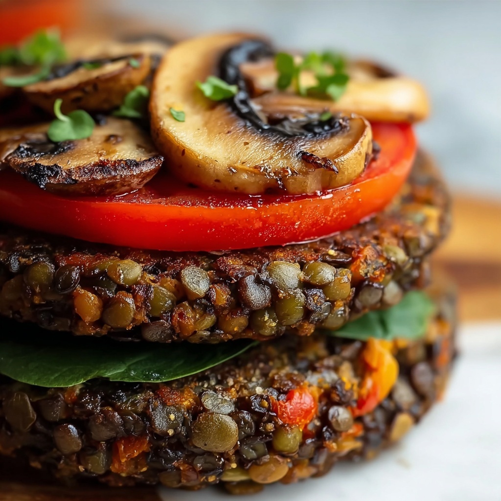 Mushroom Lentil Burgers Recipe - Recipe Image
