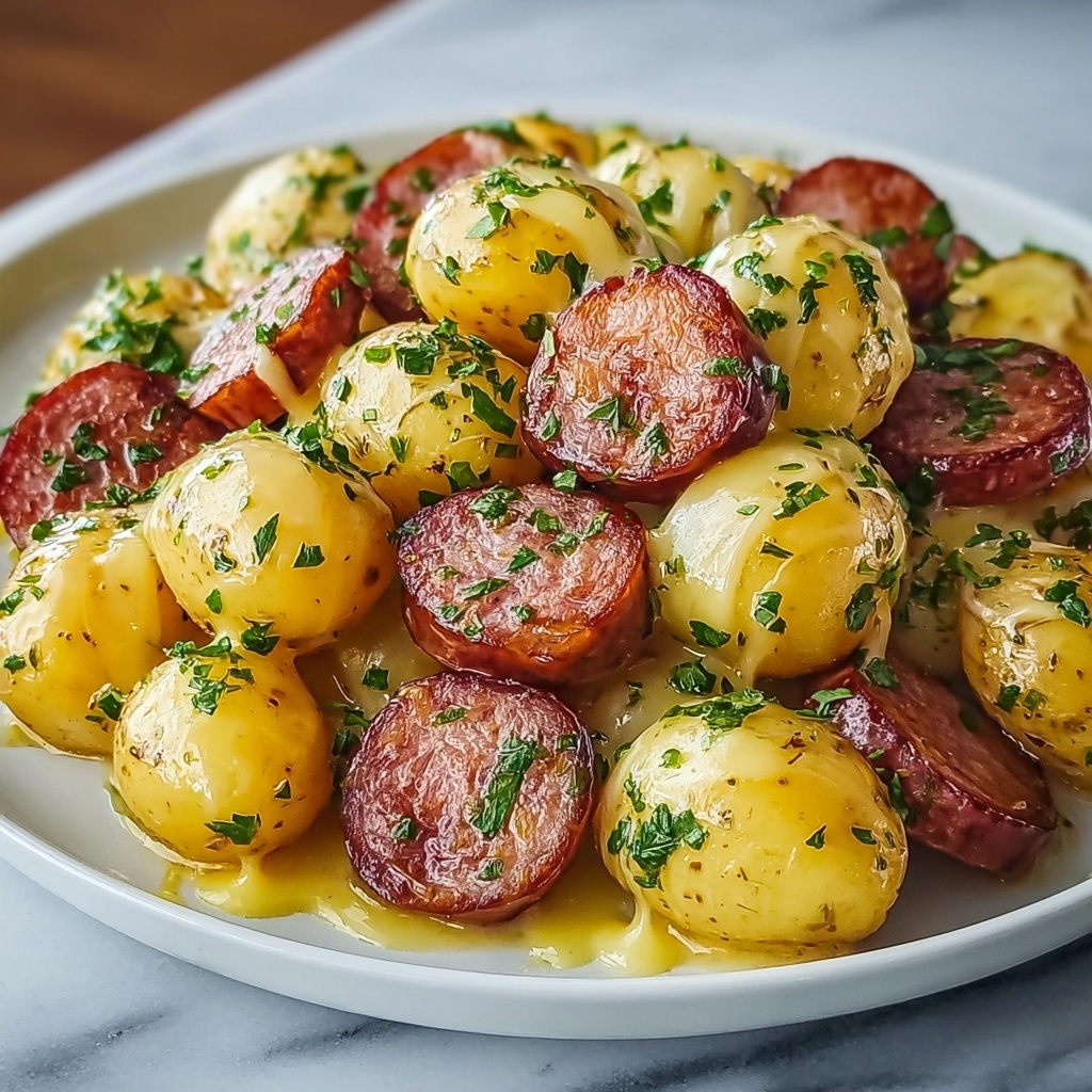 Cheesy Ranch Potatoes and Smoked Sausage Recipe - Recipe Image