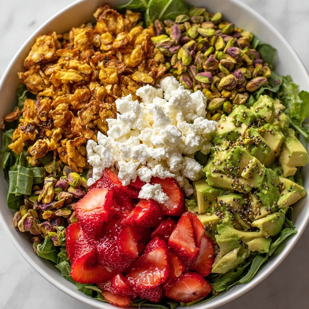Strawberry Crunch Salad with Caramelized Almonds and Champagne Vinaigrette Recipe - Recipe Image