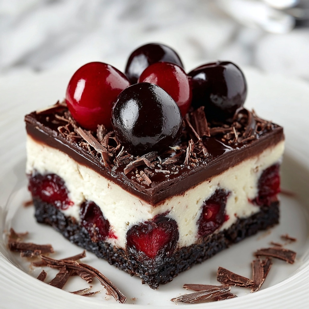 Chocolate Cherry Cheesecake Bars Recipe - Recipe Image