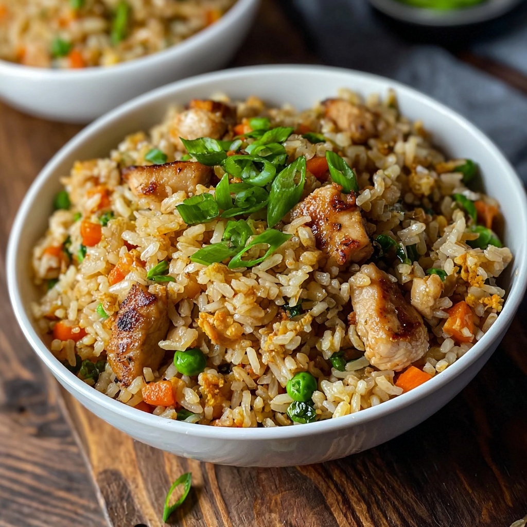 High-Protein Crispy Garlic Chicken Fried Rice Recipe - Recipe Image