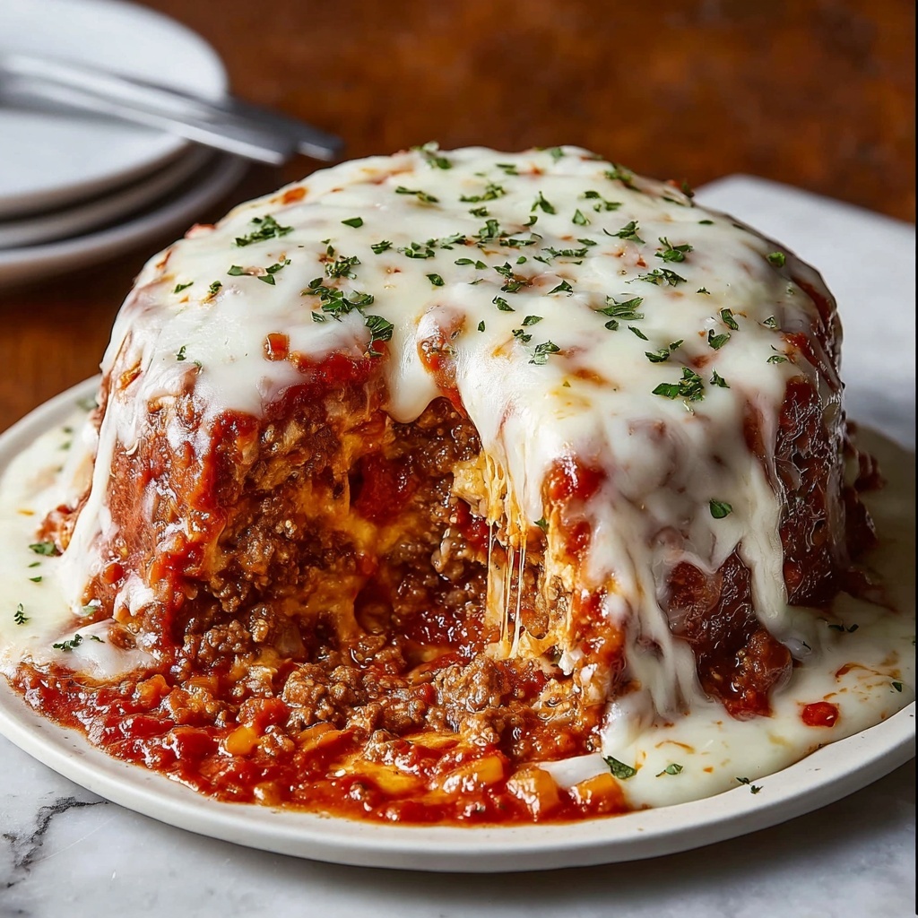 Classic Italian Meatloaf with Mozzarella and Marinara Recipe - Recipe Image