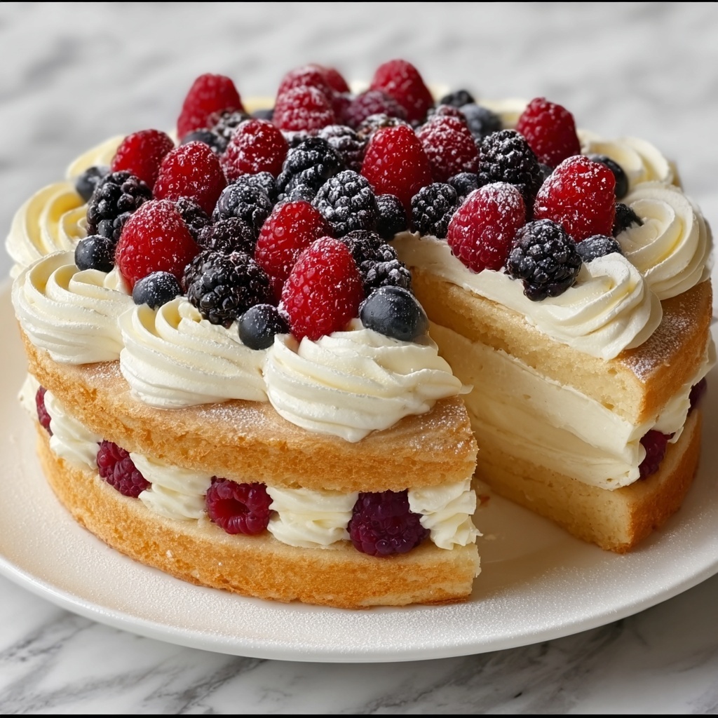 Puff Pastry Cream and Berry Cake Recipe - Recipe Image
