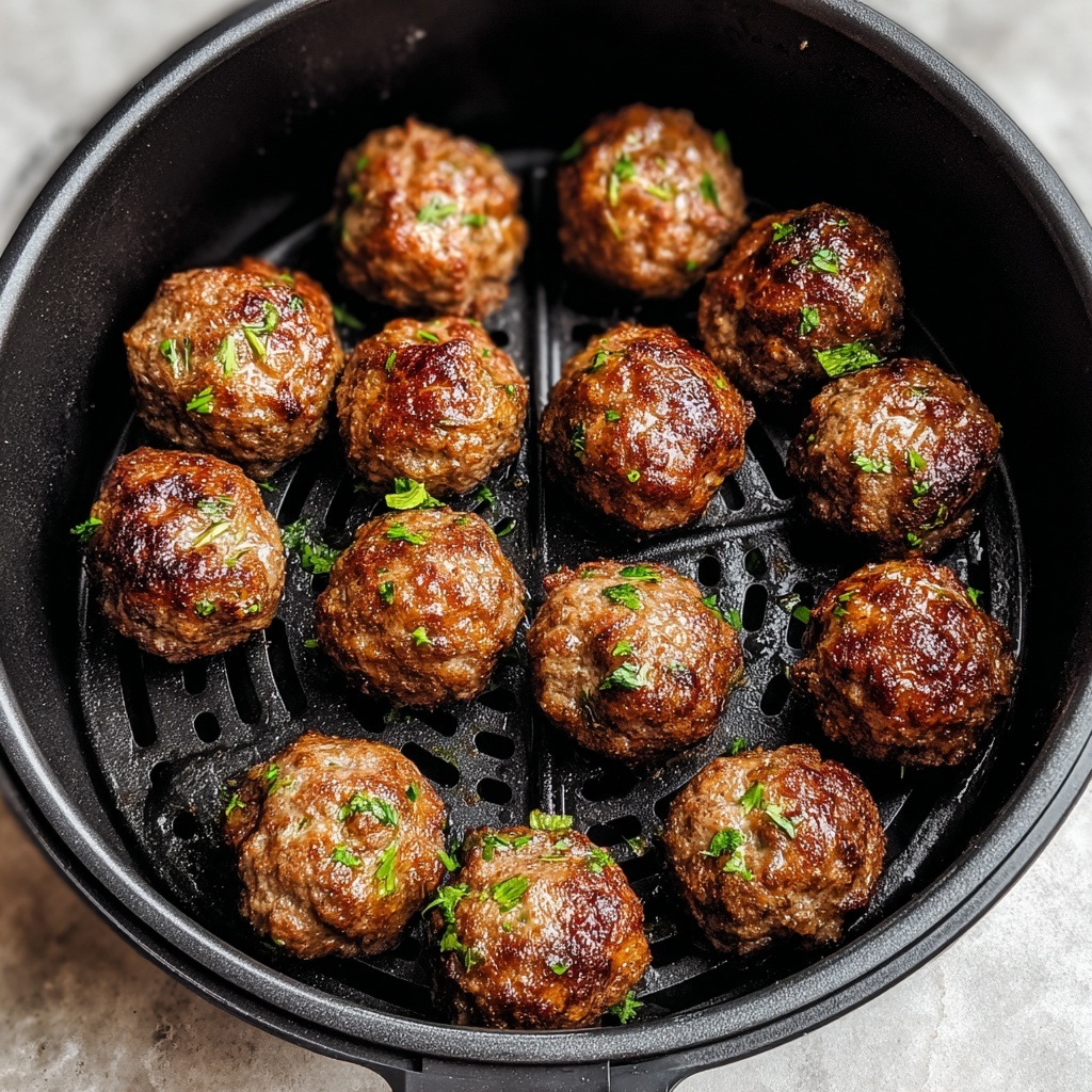 Juicy Air Fryer Beef Meatballs Recipe - Recipe Image