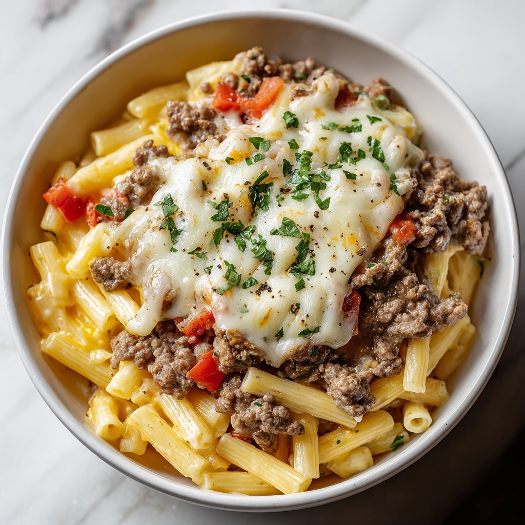 Classic Philly Cheesesteak Pasta Recipe - Recipe Image