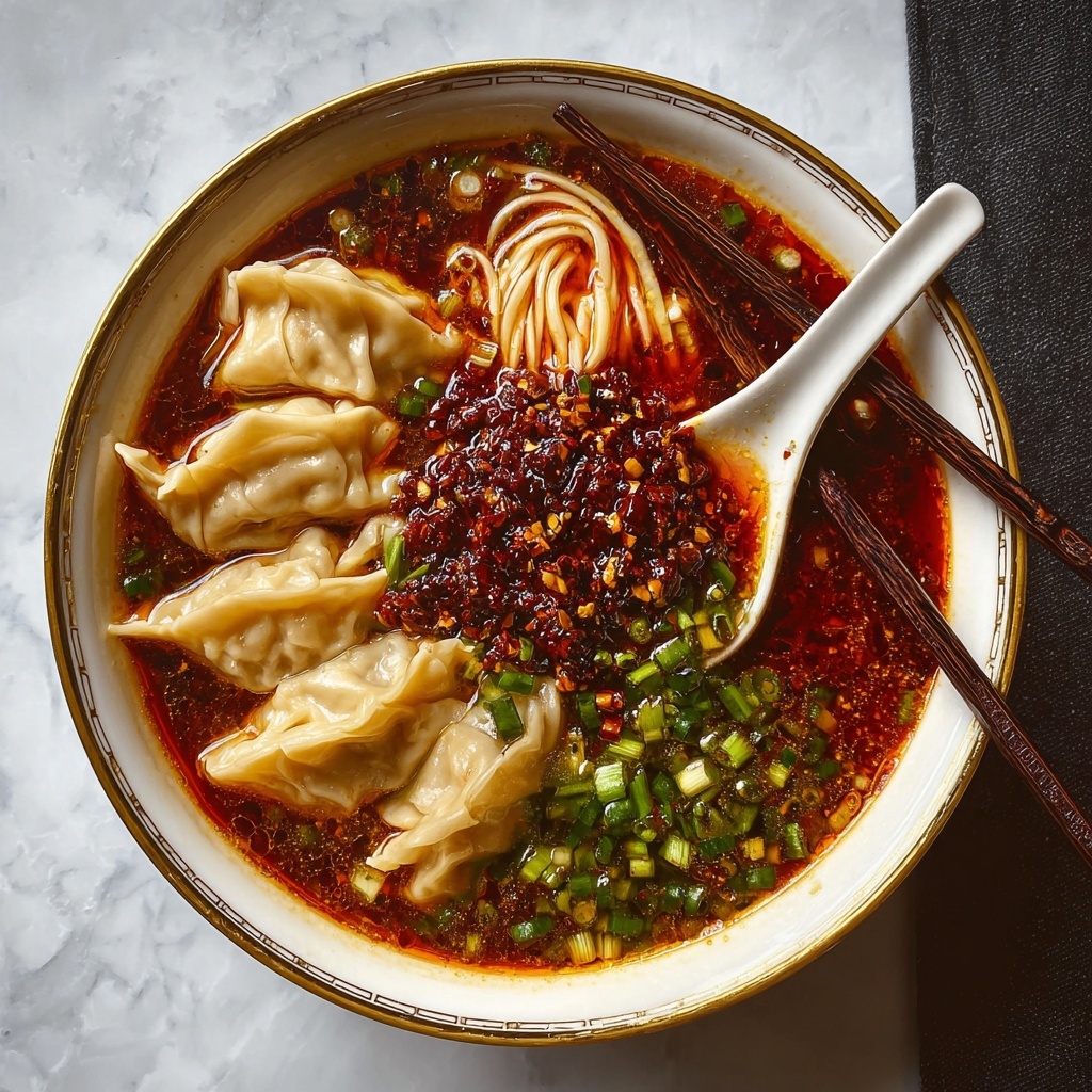 Hot and Sour Dumpling Noodle Soup Recipe - Recipe Image