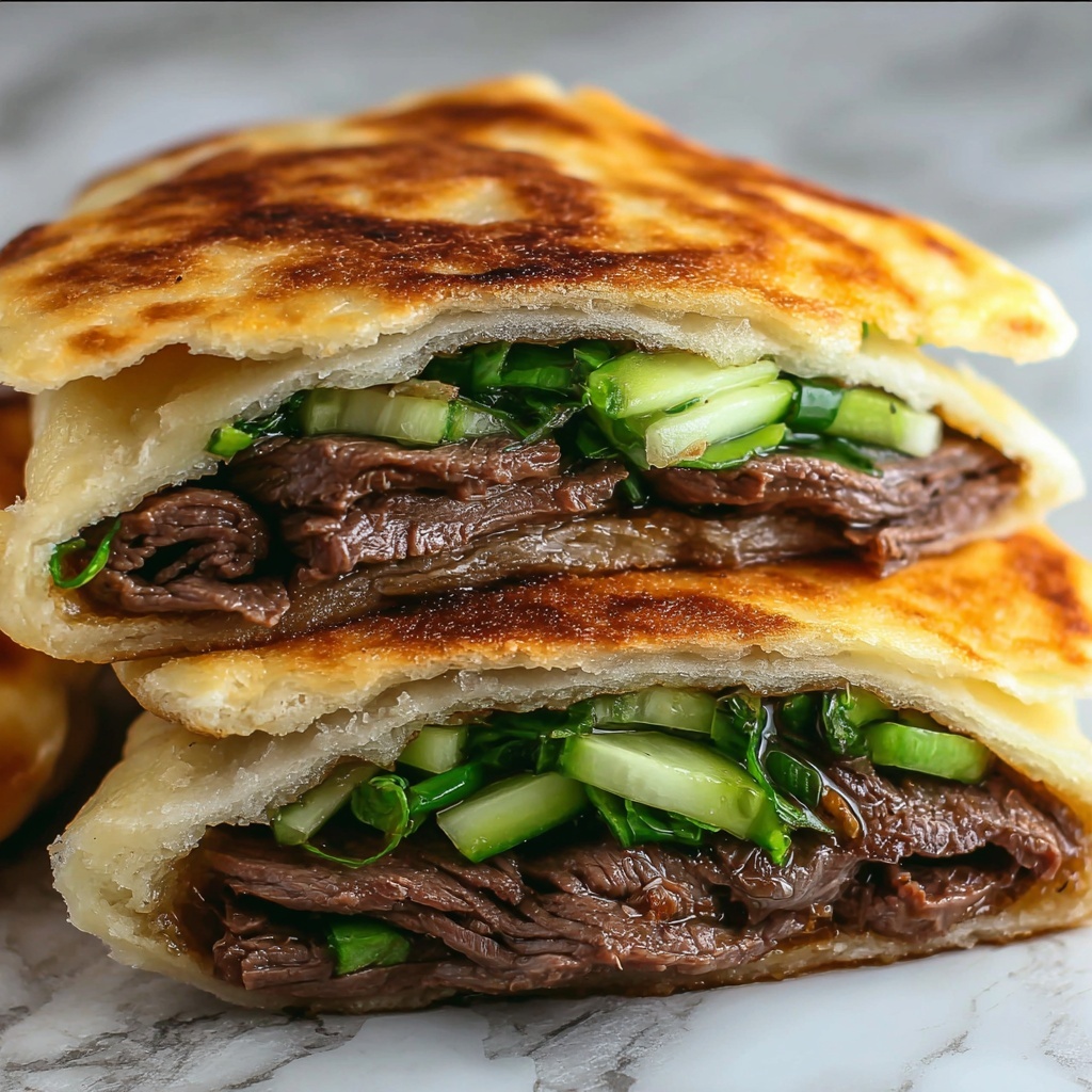 Taiwanese Beef Stuffed Scallion Pancake Recipe - Recipe Image