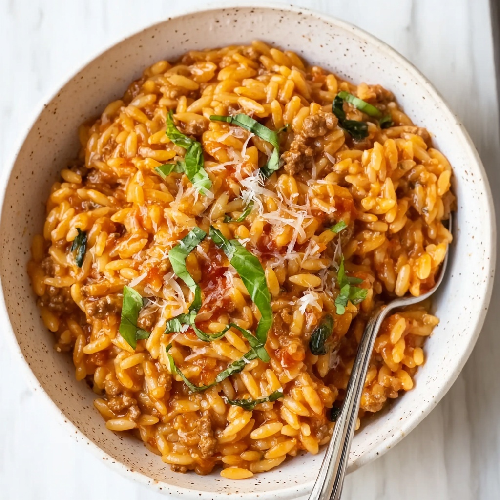 Ground Beef Orzo Skillet Recipe - Recipe Image