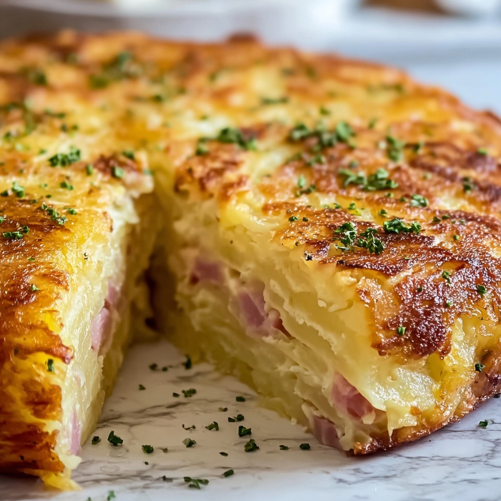 Spanish Tortilla-Inspired Quiche with Hashbrown Crust Recipe - Recipe Image
