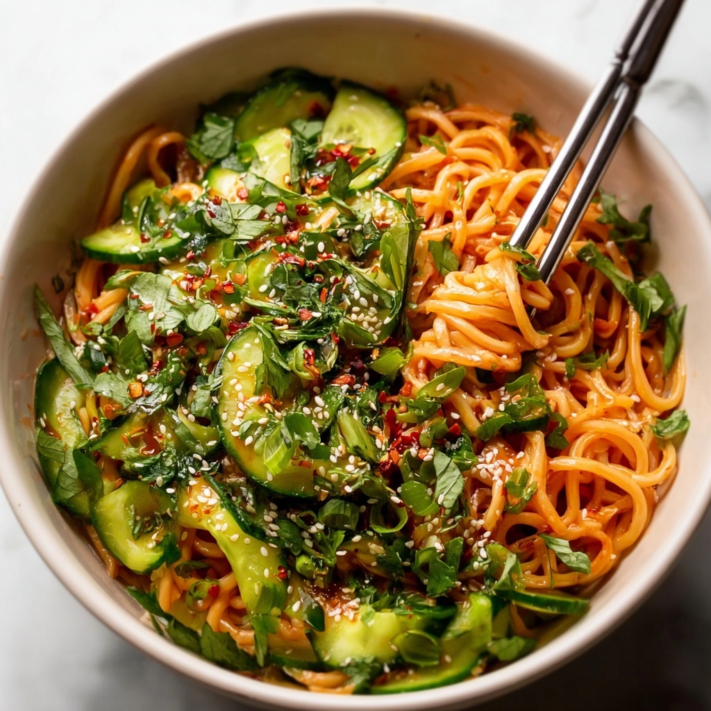 Spicy Peanut Noodles with Cucumber Recipe - Recipe Image