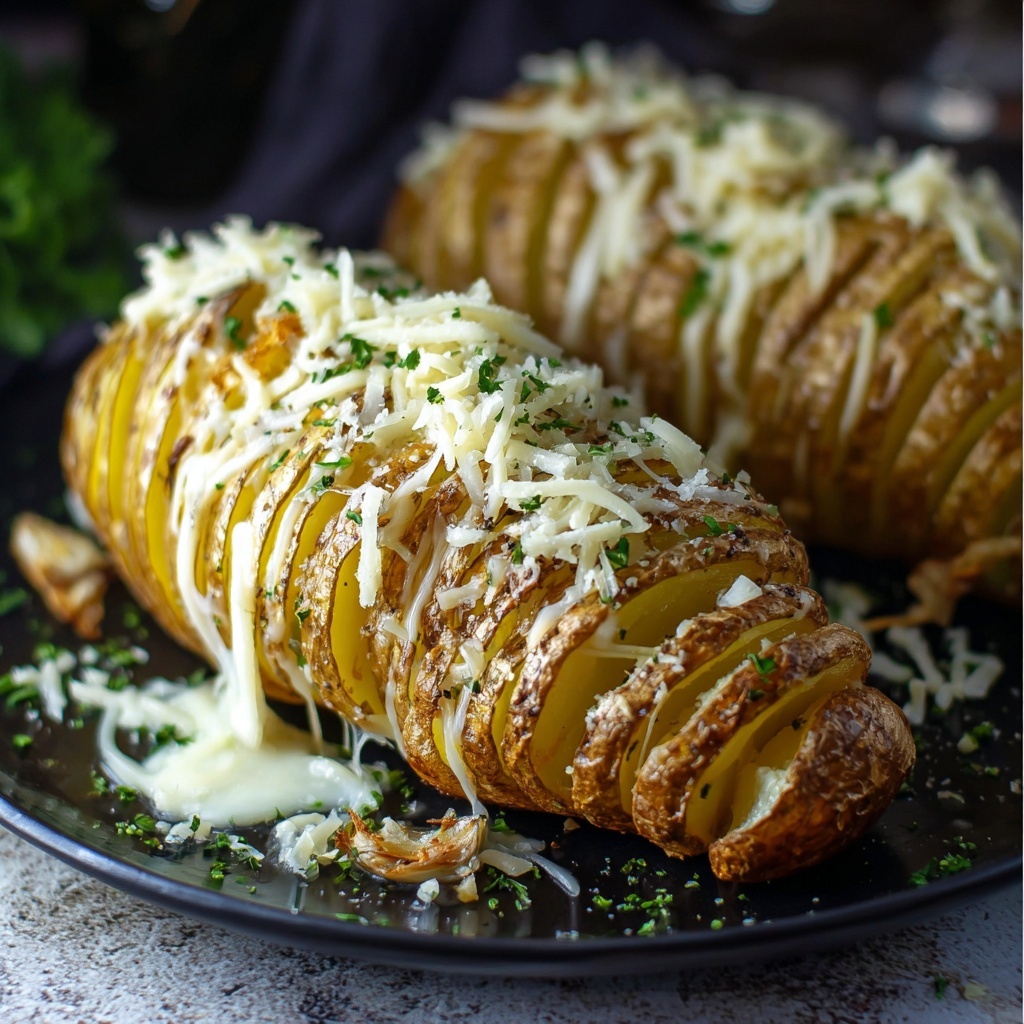 Garlic Parmesan Hasselback Potatoes Recipe - Recipe Image