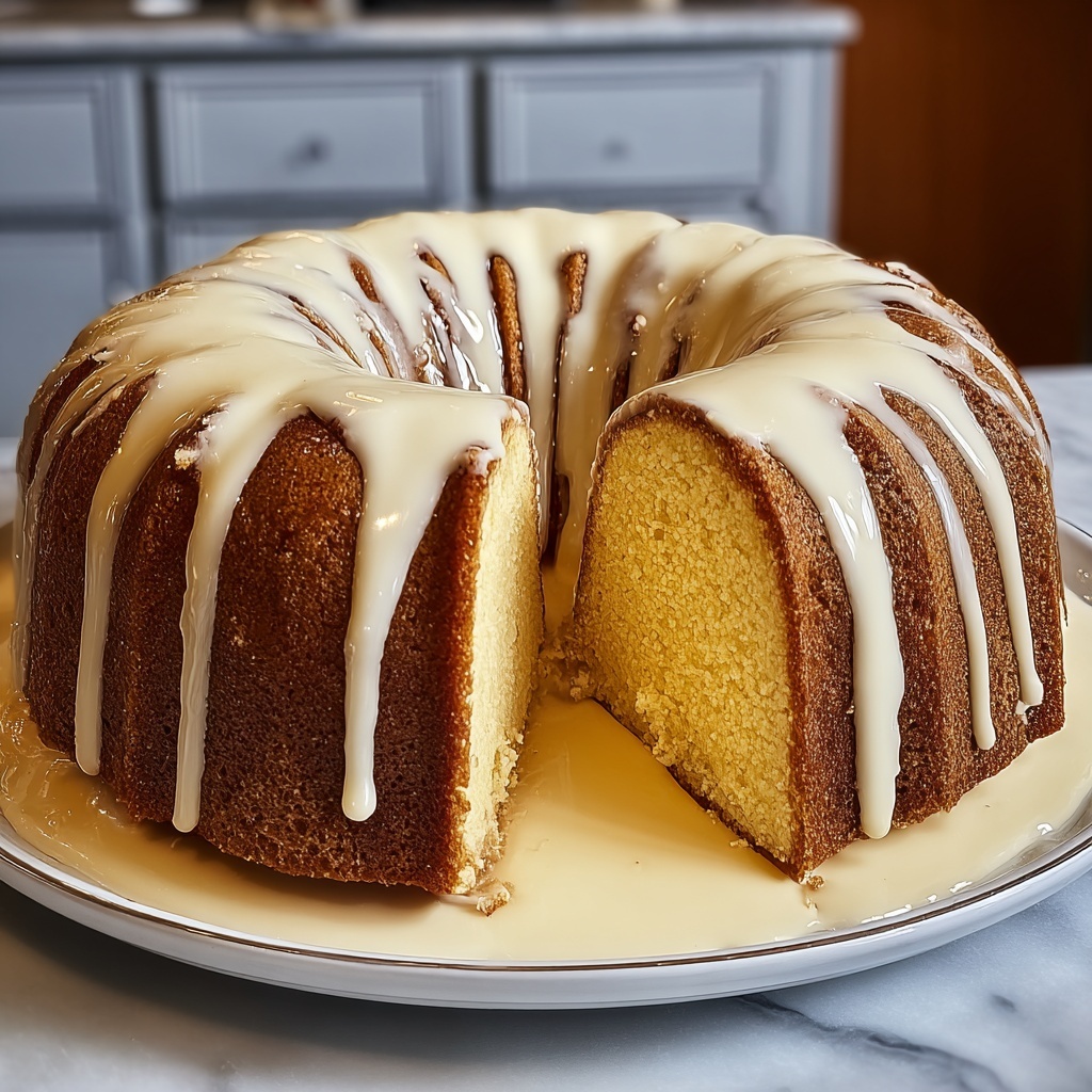 Sour Cream Pound Cake with Vanilla Glaze Recipe - Recipe Image