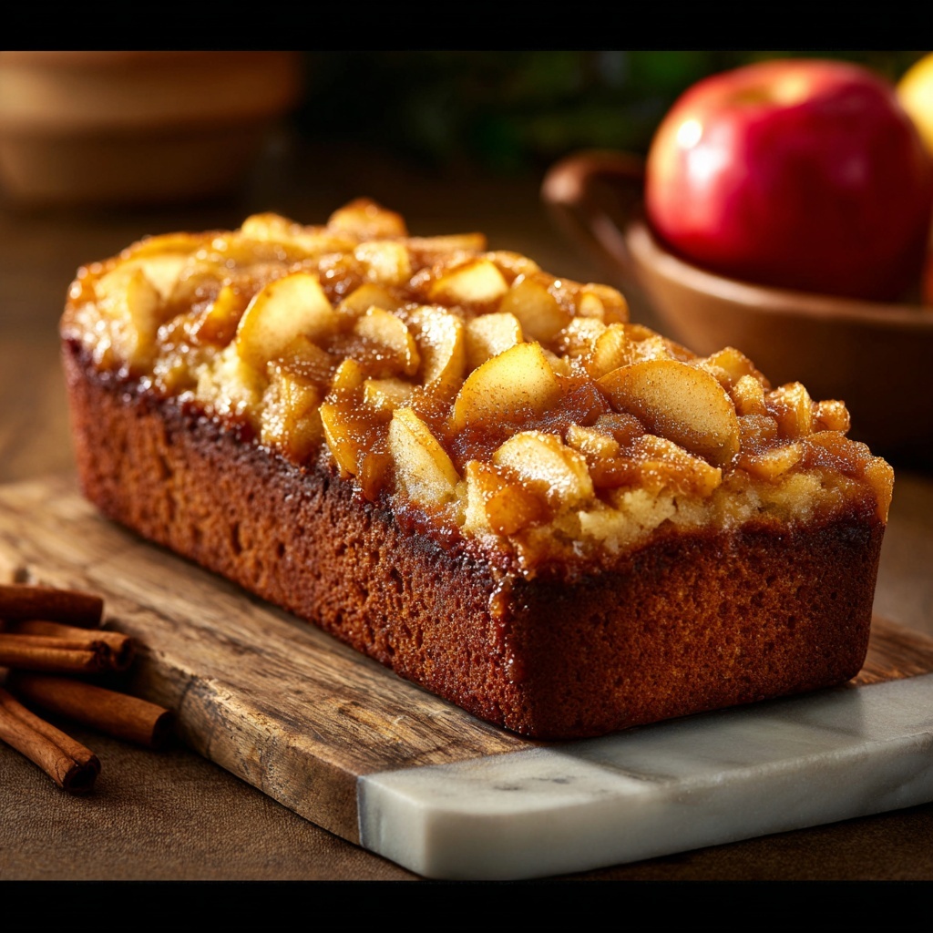 Cinnamon Apple Bread with Cinnamon Sugar Topping and Glaze Recipe - Recipe Image