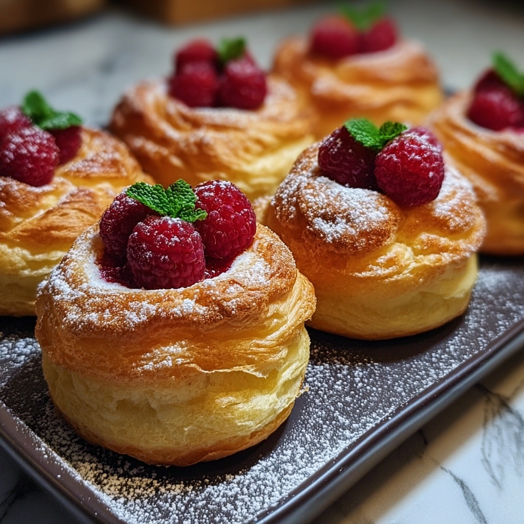 Choux Buns with Pistachio and Raspberry Filling Recipe - Recipe Image