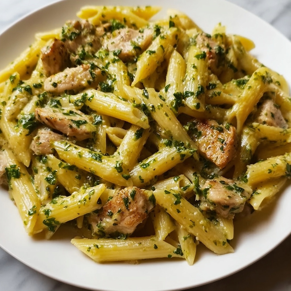 Penne with Chicken and Pesto Recipe - Recipe Image