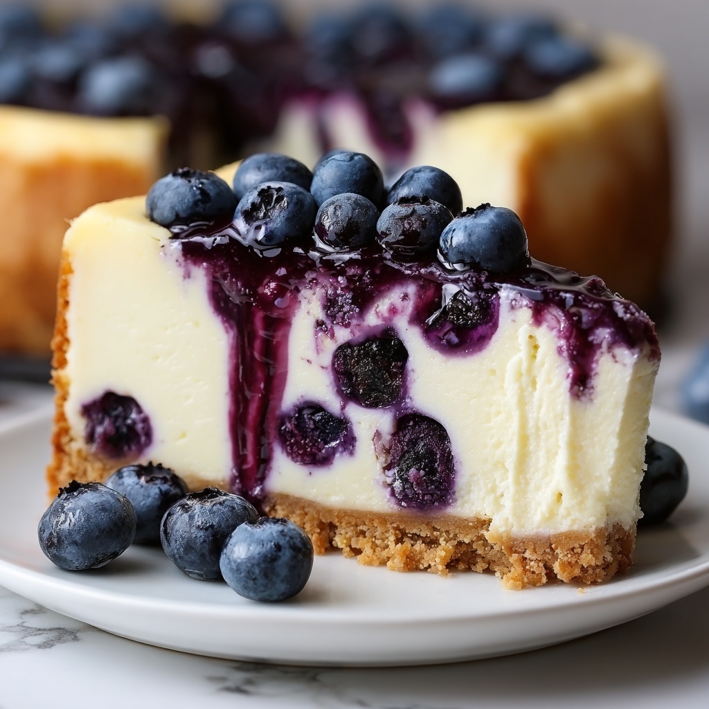 Blueberry Swirl Cheesecake with Silky Topping Recipe - Recipe Image
