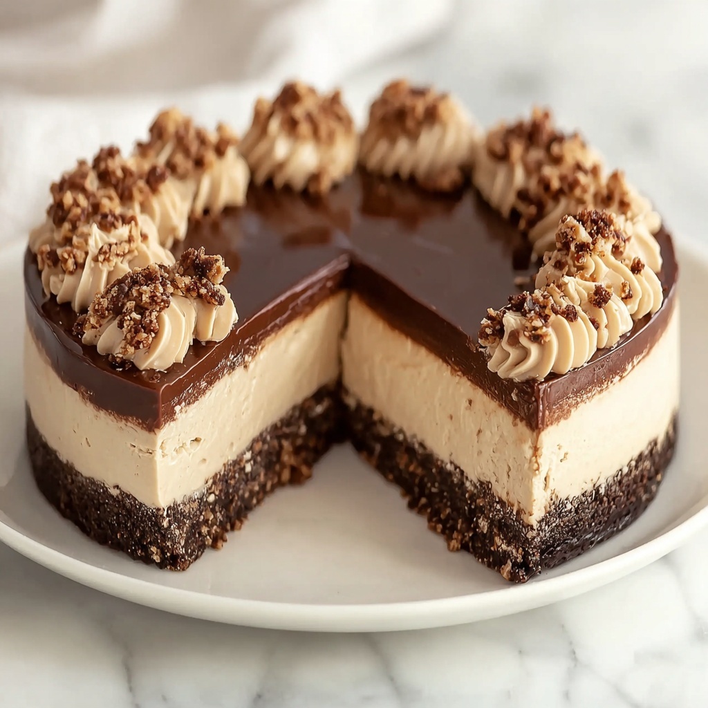 No-Bake Chocolate Peanut Butter Cheesecake Recipe - Recipe Image