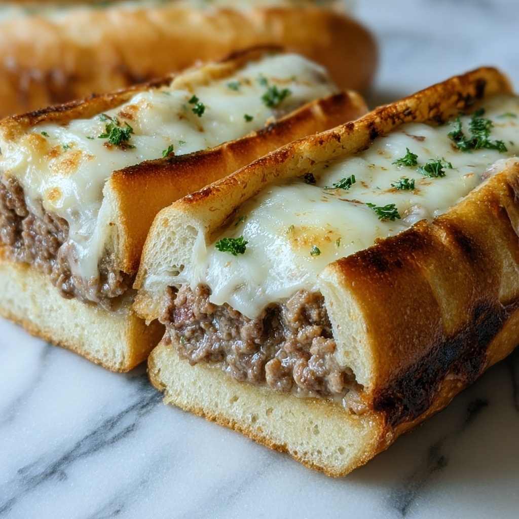 Cheesy Garlic Bread Sloppy Joes Recipe - Recipe Image