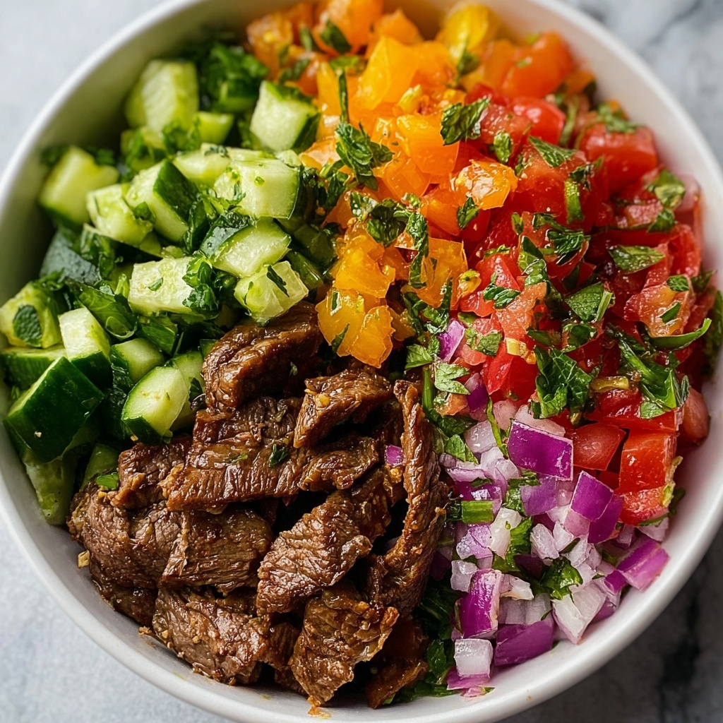 Beef Bowl with Veggies and Pico de Gallo Recipe - Recipe Image