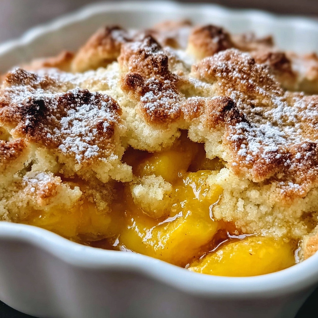 Homemade Old Time Oven Peach Cobbler Recipe - Recipe Image