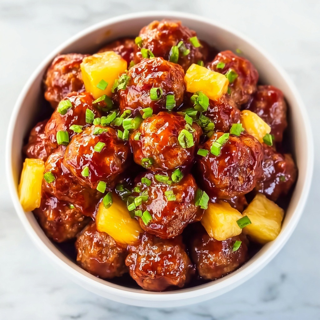 Spicy Hawaiian Crockpot Meatballs Recipe - Recipe Image
