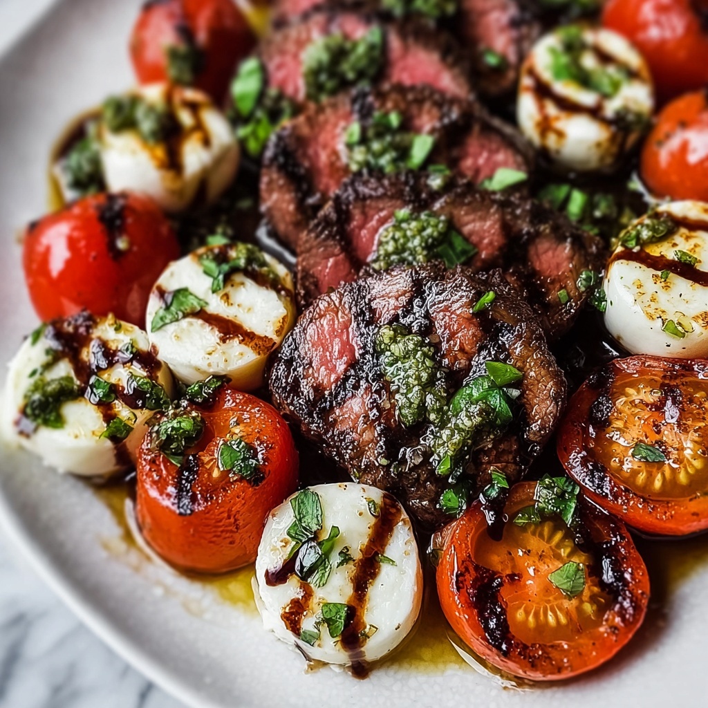 Grilled Balsamic Flank Steak Caprese Recipe - Recipe Image