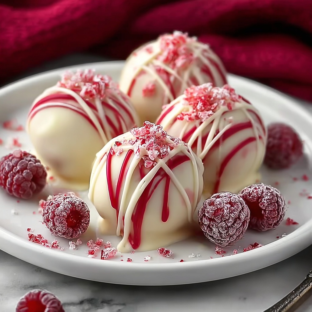 White Chocolate Raspberry Cheesecake Balls Recipe - Recipe Image