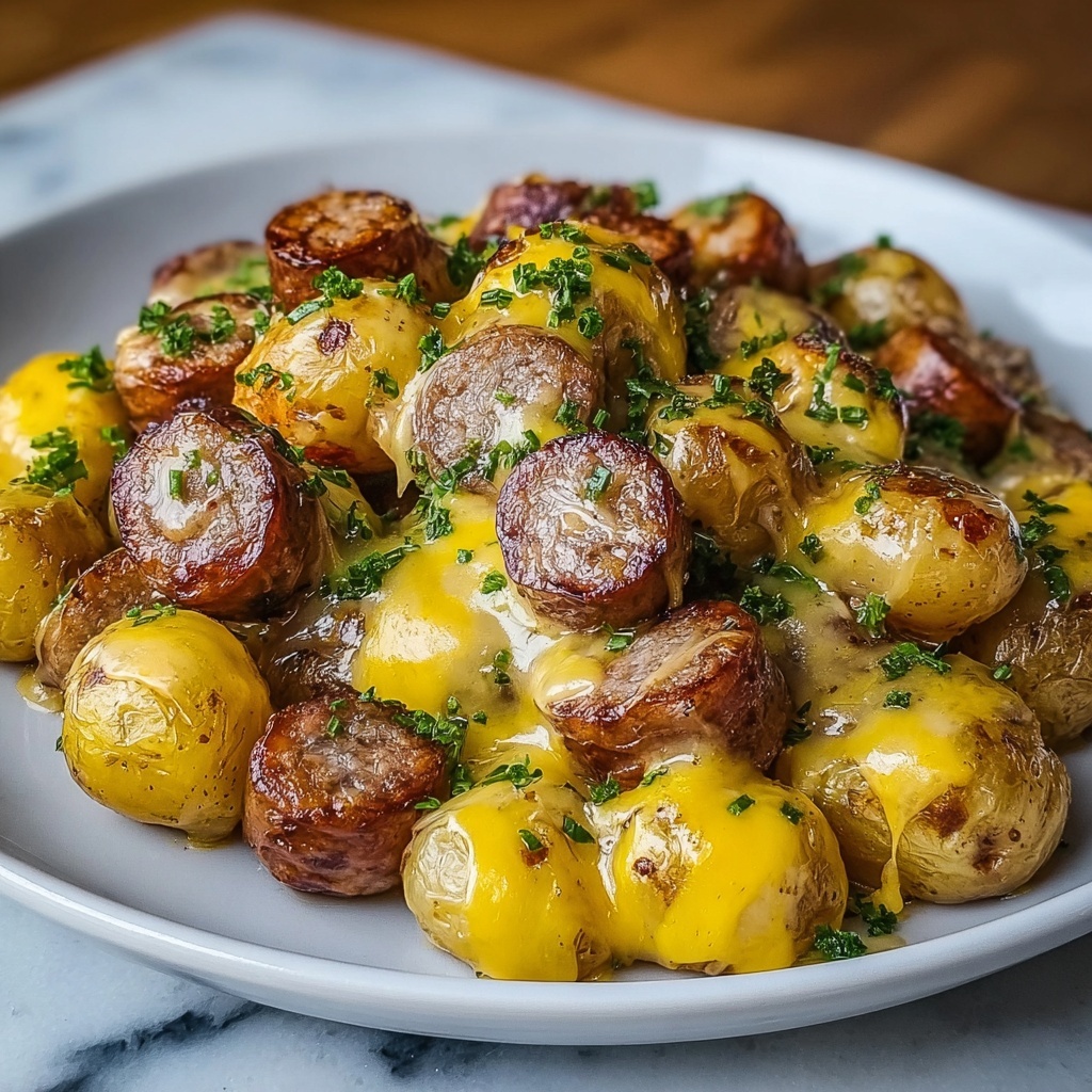 Cheesy Ranch Potatoes and Smoked Sausage Recipe - Recipe Image