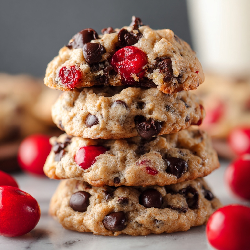 Cherry Chocolate Chip Cookies with Mocha Chips Recipe - Recipe Image