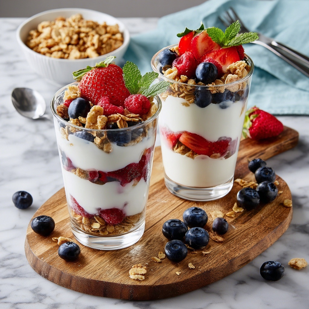 Berry Parfait with Yogurt and Granola Recipe - Recipe Image