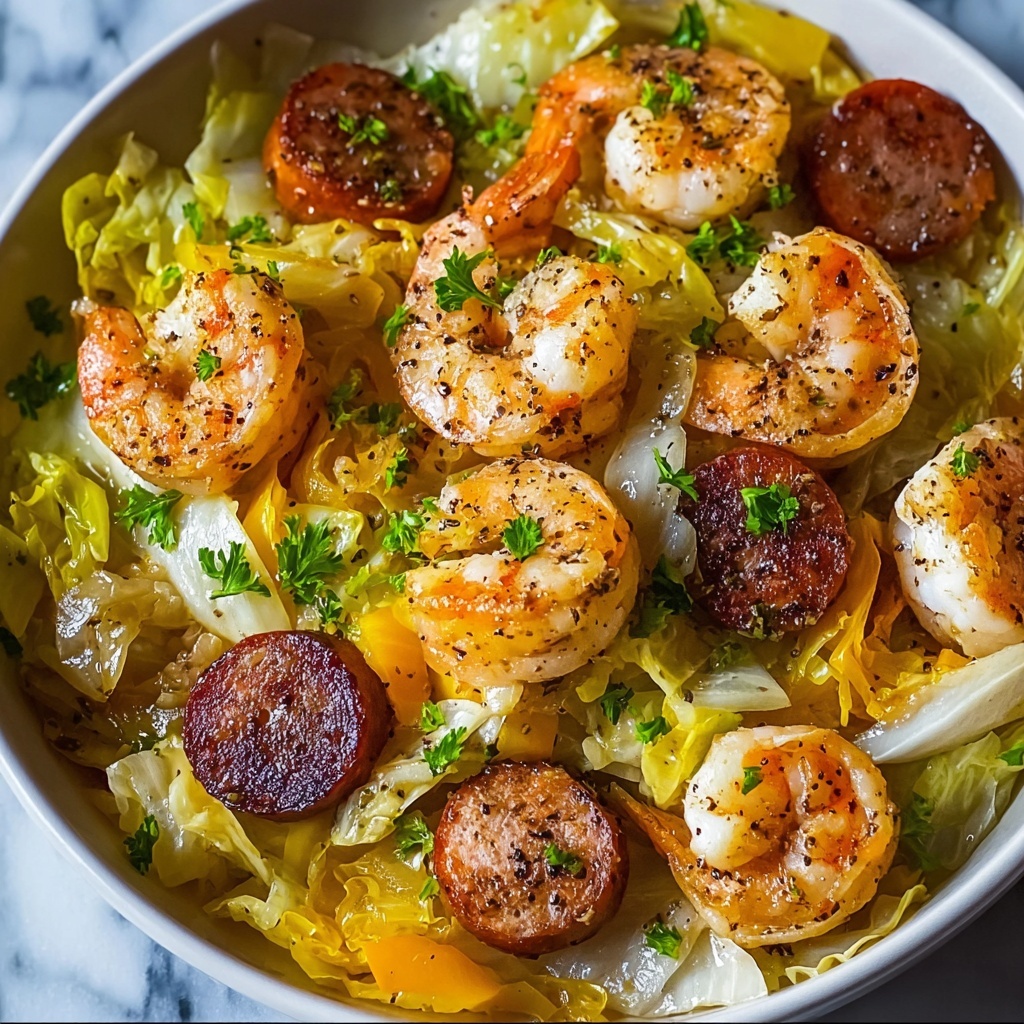 Fried Cabbage with Shrimp & Sausage Recipe - Recipe Image