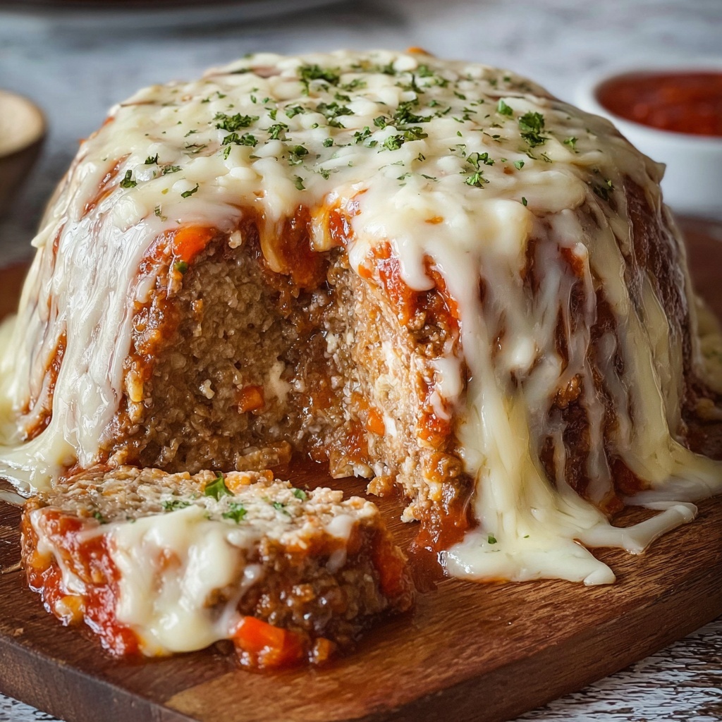 Classic Italian Meatloaf with Mozzarella and Marinara Recipe - Recipe Image