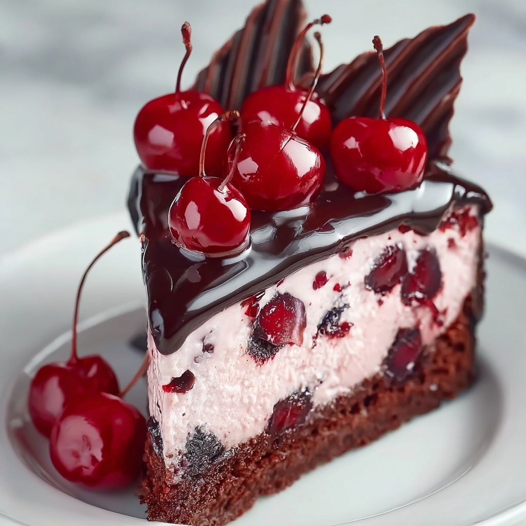 Chocolate Cherry No-Bake Cheesecake Recipe - Recipe Image