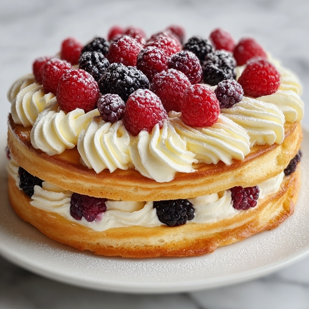 Puff Pastry Cream and Berry Cake Recipe - Recipe Image