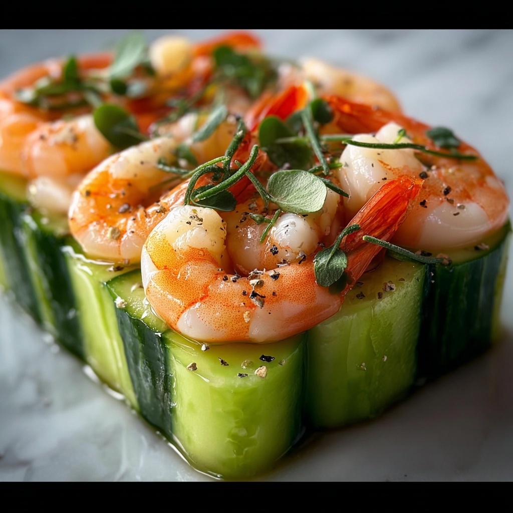 Shrimp and Cucumber Salad with Soy Sauce and Sesame Vinaigrette Recipe - Recipe Image