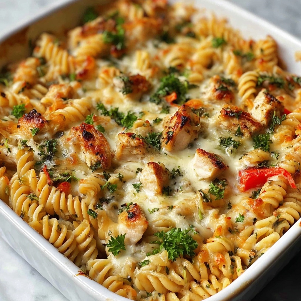 Cajun Cream Cheese Chicken Pasta Bake Recipe - Recipe Image