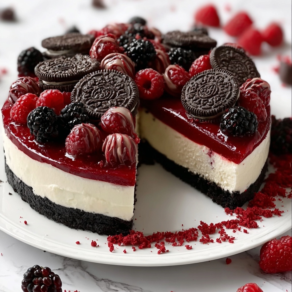Cheesecake with Red Velvet Cookie Dough Recipe - Recipe Image