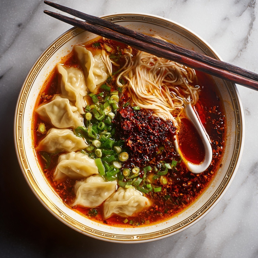 Hot and Sour Dumpling Noodle Soup Recipe - Recipe Image