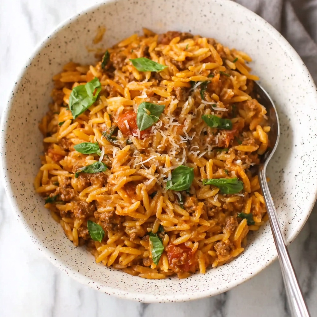 Ground Beef Orzo Skillet Recipe - Recipe Image