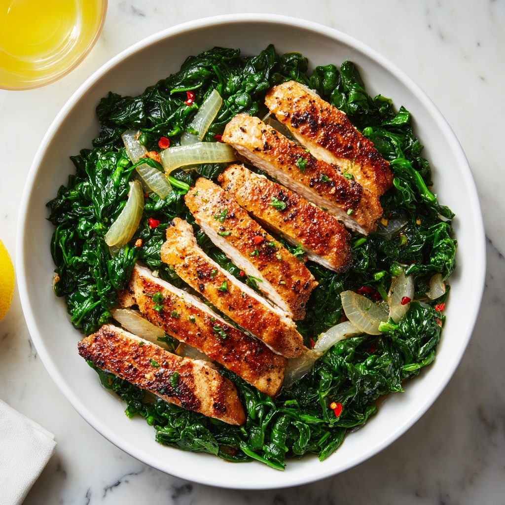 Asado Chicken Breast with Sautéed Garlic Spinach Recipe - Recipe Image