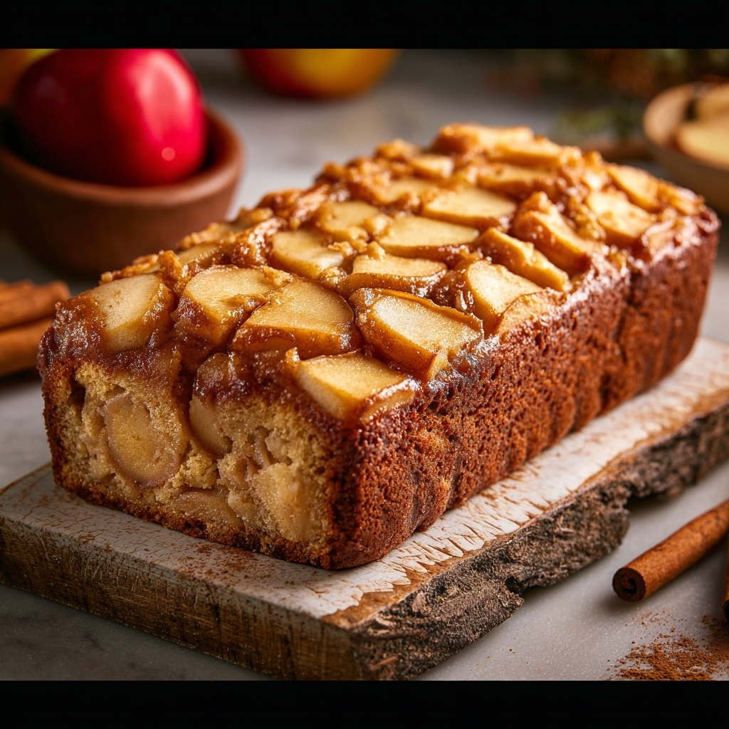 Cinnamon Apple Bread with Cinnamon Sugar Topping and Glaze Recipe - Recipe Image