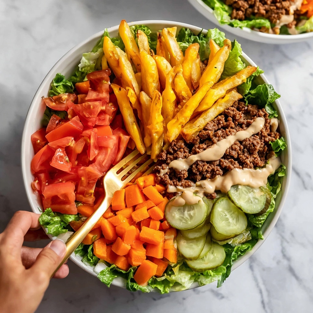 Beef Burger Bowl with Roasted Sweet Potatoes and Homemade Sauce Recipe - Recipe Image