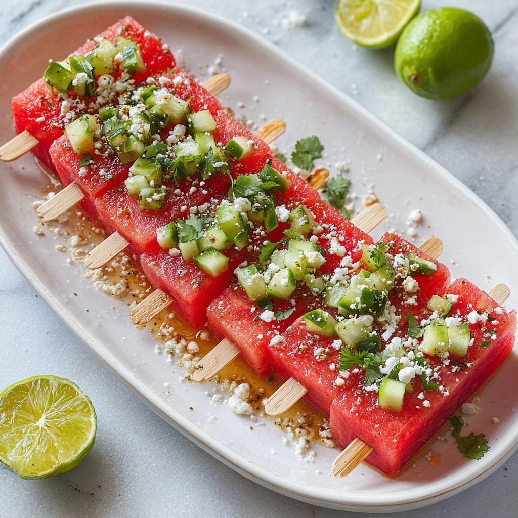 Watermelon Feta Tajín Skewers Recipe - Recipe Image