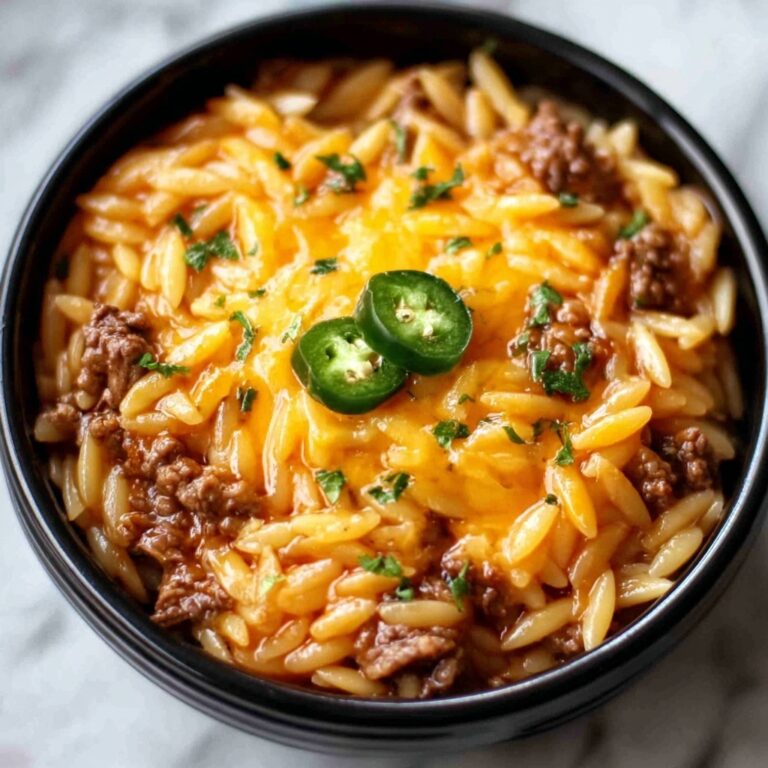 One-Pot Cheeseburger Orzo Skillet Recipe