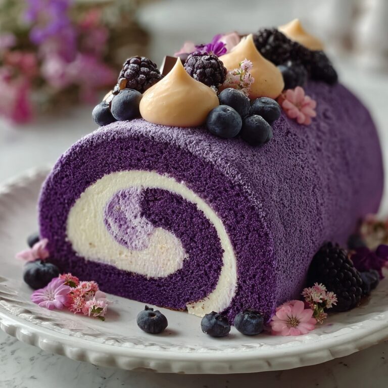 Purple Velvet Cake Roll with Cream Cheese Filling Recipe